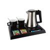 Wood Black Tray Signum With Star Kettle